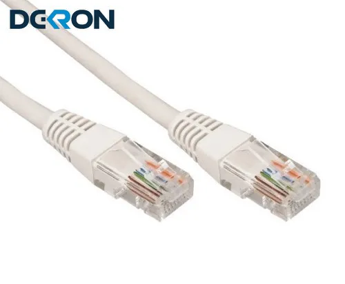 картинка Шнур коммутационный, патч-корд, CAT 6 U/UTP, RJ45–RJ45, PVC, серый, 20м DEKRON 