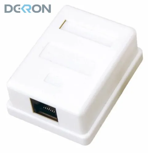 картинка Розетка компьютерная 1-порт, UTP RJ-45, CAT 5e, внешняя DEKRON 
