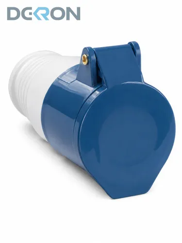 картинка Розетка переносная 223 2P+PE 32А 200-250В IP44 DEKRON 