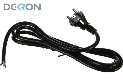 картинка Шнур ШН с вилкой ПВС 3*0,75 (16А) 1,5м.  черн. DEKRON 