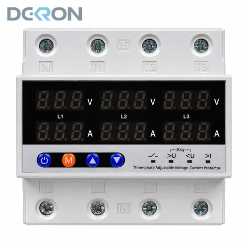 картинка Трехфазное реле напряжения и тока с дисплеем 63A DEKRON 