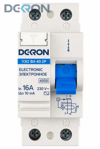 картинка Устройства защитного отключения УЗО ВД-40 2P 16А/10мА тип АС 4,5кА Dekron 
