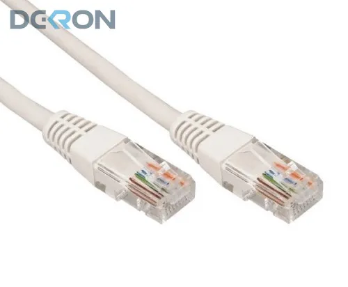 картинка Шнур коммутационный, патч-корд, CAT 5e U/UTP, RJ45–RJ45, PVC, серый, 0,5м DEKRON 