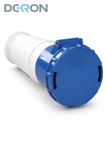 картинка Розетка переносная 233 2P+PE 63А 200-250В IP54 DEKRON 