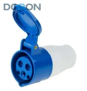 картинка Розетка переносная 213 2Р+РЕ, 16А, 250В IP44 DEKRON 