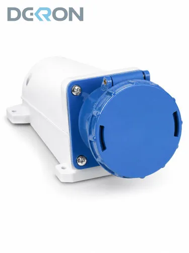 картинка Розетка стационарная 133 2P+PE 63А 200-250В IP54 DEKRON 