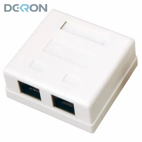 картинка Розетка компьютерная 2-порта, UTP RJ-45, CAT 5e, внешняя DEKRON 