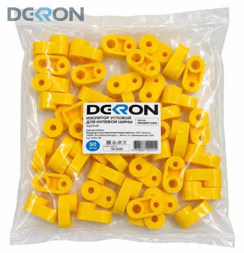картинка Изолятор угловой для нулевой шины ЖЕЛТЫЙ DEKRON 