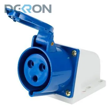 картинка Розетка стационарная 123 2Р+РЕ, 32А, 250В IP44 DEKRON 
