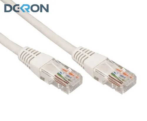картинка Шнур коммутационный, патч-корд, CAT 5e U/UTP, RJ45–RJ45, PVC, серый, 2м DEKRON 