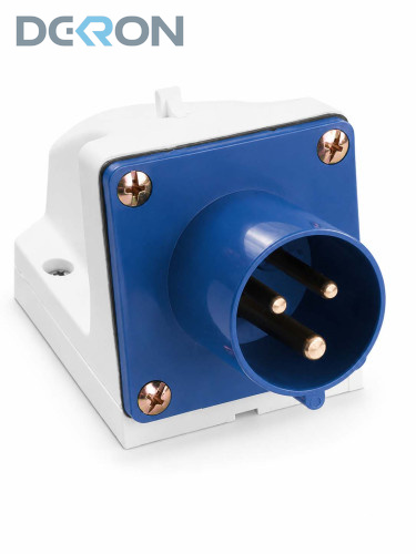 картинка Вилка стационарная 513 2P+PE 16А 200-250В IP44 DEKRON 