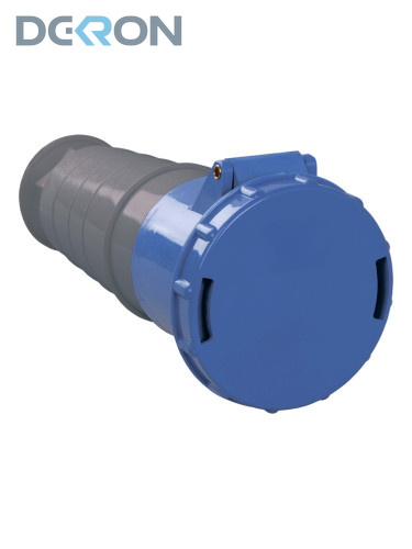 картинка Розетка переносная 233 2P+PE 63А 200-250В IP54 DEKRON 