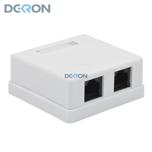 картинка Розетка компьютерная внешняя 2-порта, UTP RJ-45 (8P8C), CAT 5e 