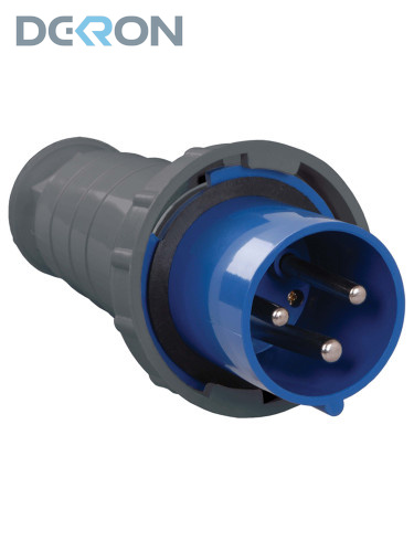 картинка Вилка переносная 033 2P+PE 63А 200-250В IP54 DEKRON 
