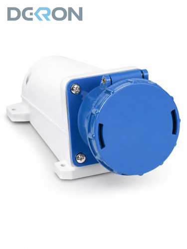 картинка Розетка стационарная 133 2P+PE 63А 200-250В IP54 DEKRON 