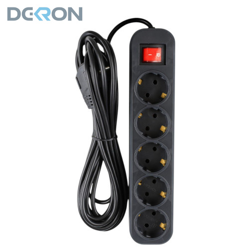 картинка Сетевой фильтр СФ05 ПВС 3*0,75 (10А) 5гн. 2м. черный DEKRON 