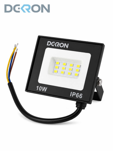 картинка Прожектор светодиодный 10Вт, 800лм, 6500K, черный, IP66 DEKRON 