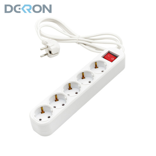 картинка Сетевой фильтр СФ05 ПВС 3*0,75 (10А) 5гн. 5м. белый DEKRON 