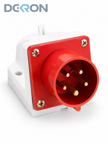 картинка Вилка стационарная 515 3Р+РЕ+N 16А 380-415В IP44 DEKRON 